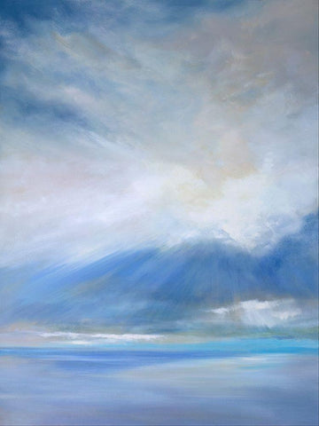 Heavenly Light Triptych II White Modern Wood Framed Art Print with Double Matting by Finch, Sheila