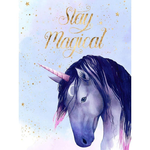Unicorn Universe I Black Modern Wood Framed Art Print by Popp, Grace