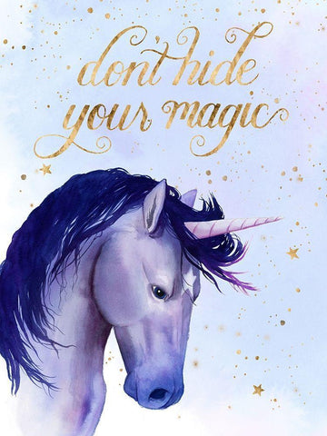 Unicorn Universe II White Modern Wood Framed Art Print with Double Matting by Popp, Grace