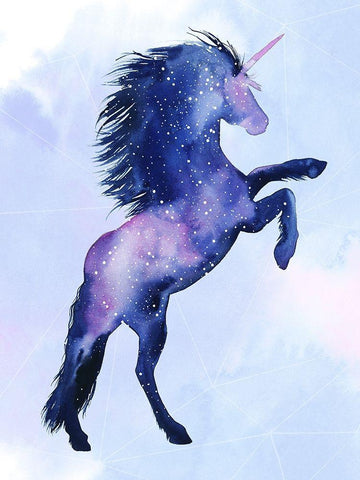 Unicorn Universe III White Modern Wood Framed Art Print with Double Matting by Popp, Grace