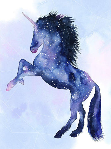 Unicorn Universe IV White Modern Wood Framed Art Print with Double Matting by Popp, Grace