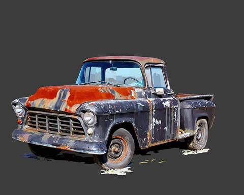 Vintage Truck IV White Modern Wood Framed Art Print with Double Matting by Kalina, Emily