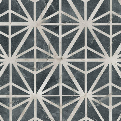 Neutral Tile Collection VII Black Ornate Wood Framed Art Print with Double Matting by Vess, June Erica