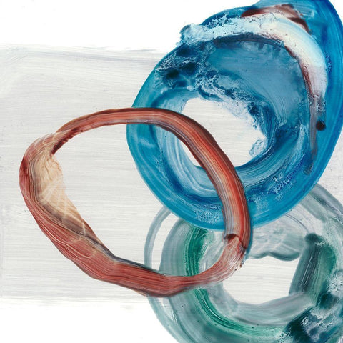 Overlapping Rings I White Modern Wood Framed Art Print by Harper, Ethan