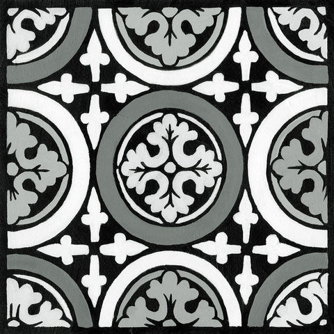 Non-embellish Renaissance Tile II White Modern Wood Framed Art Print by Vision Studio