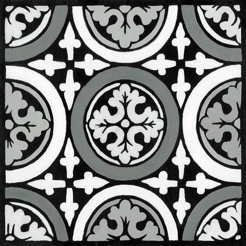 Non-embellish Renaissance Tile II White Modern Wood Framed Art Print with Double Matting by Vision Studio