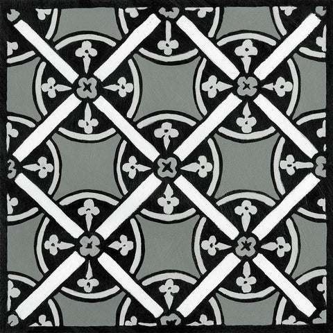 Non-embellish Renaissance Tile III White Modern Wood Framed Art Print by Vision Studio