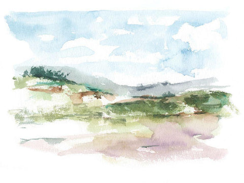 Spring Watercolor Sketch I White Modern Wood Framed Art Print with Double Matting by Harper, Ethan