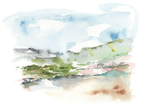 Spring Watercolor Sketch II White Modern Wood Framed Art Print with Double Matting by Harper, Ethan