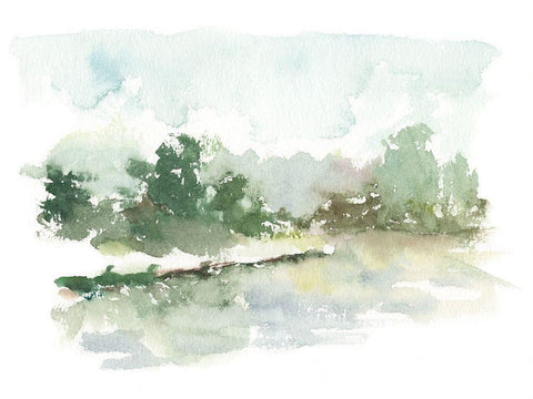 Spring Watercolor Sketch III White Modern Wood Framed Art Print with Double Matting by Harper, Ethan