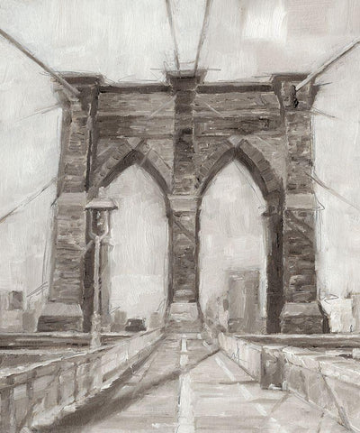 Bridge Crossing I Black Ornate Wood Framed Art Print with Double Matting by Harper, Ethan