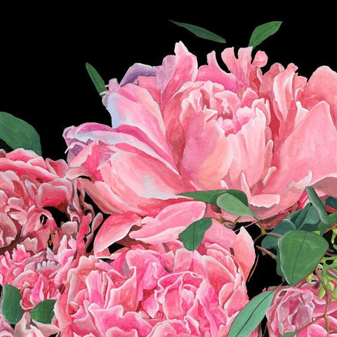 Springtime Fragrance I Black Modern Wood Framed Art Print with Double Matting by Wang, Melissa