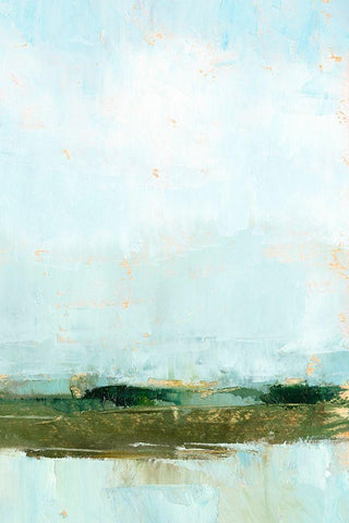 Wetland Horizon II White Modern Wood Framed Art Print with Double Matting by Harper, Ethan