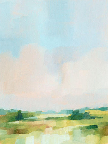 Spring Skies II White Modern Wood Framed Art Print with Double Matting by Harper, Ethan