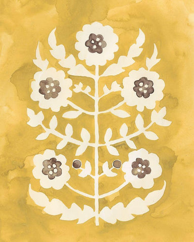 Buttercup II White Modern Wood Framed Art Print with Double Matting by Zarris, Chariklia