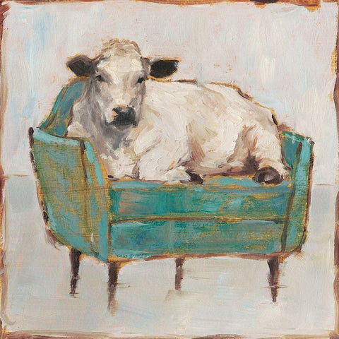 Moo-ving In I Black Modern Wood Framed Art Print by Harper, Ethan