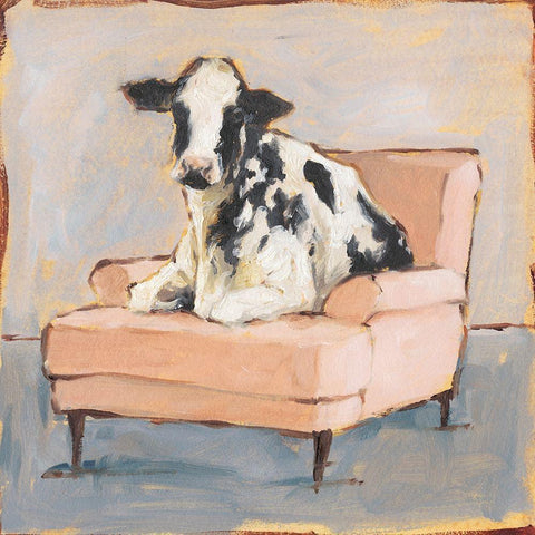Moo-ving In II Black Modern Wood Framed Art Print by Harper, Ethan