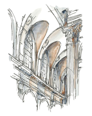 Plein Air Interior Study I White Modern Wood Framed Art Print with Double Matting by Harper, Ethan