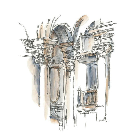 Plein Air Interior Study III Gold Ornate Wood Framed Art Print with Double Matting by Harper, Ethan