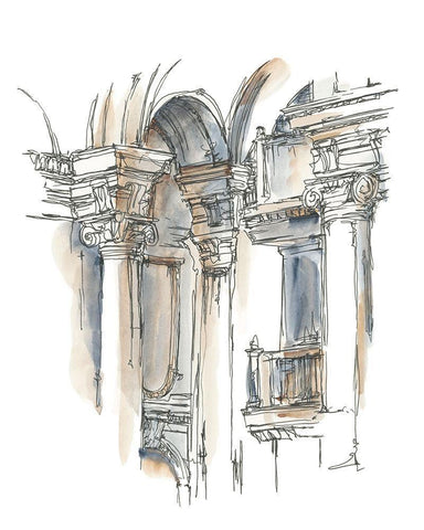 Plein Air Interior Study III White Modern Wood Framed Art Print with Double Matting by Harper, Ethan