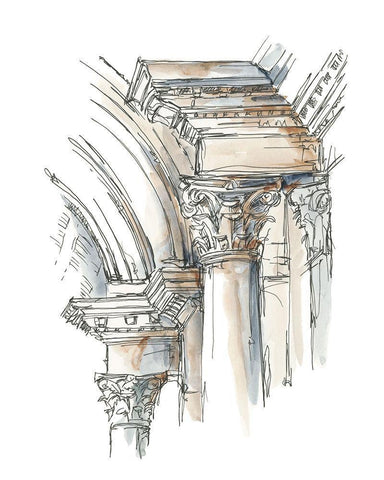 Plein Air Interior Study IV Black Ornate Wood Framed Art Print with Double Matting by Harper, Ethan