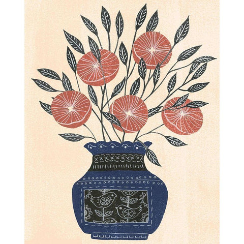 Vase of Flowers I Black Modern Wood Framed Art Print by Wang, Melissa
