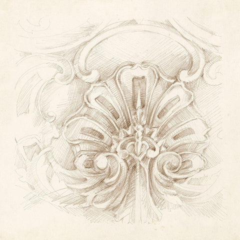 Architectural Accent II White Modern Wood Framed Art Print with Double Matting by Harper, Ethan
