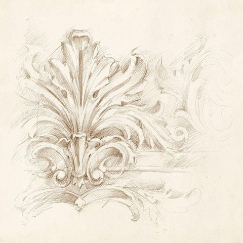 Architectural Accent IV Gold Ornate Wood Framed Art Print with Double Matting by Harper, Ethan
