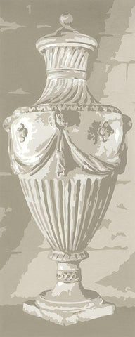 Graphic Urn I White Modern Wood Framed Art Print with Double Matting by Harper, Ethan