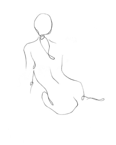 Gestural Contour IV Black Ornate Wood Framed Art Print with Double Matting by Harper, Ethan