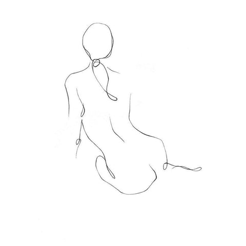 Gestural Contour IV Black Modern Wood Framed Art Print by Harper, Ethan