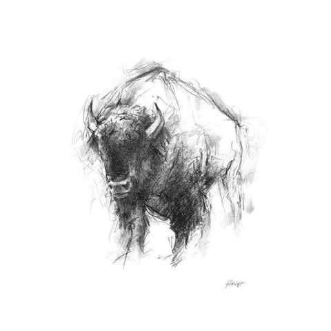 Western Animal Sketch I Black Modern Wood Framed Art Print by Harper, Ethan