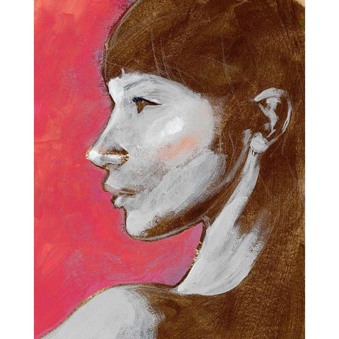 Fem Portrait II Black Modern Wood Framed Art Print with Double Matting by Parker, Jennifer Paxton