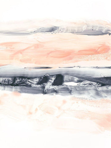 Blush Sunset I White Modern Wood Framed Art Print with Double Matting by Harper, Ethan