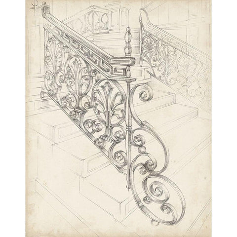 Iron Railing Design I Black Modern Wood Framed Art Print by Harper, Ethan