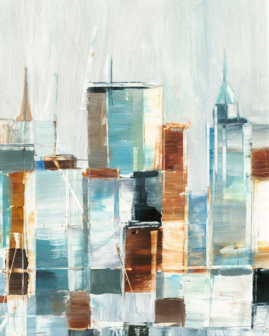 City Colors I White Modern Wood Framed Art Print with Double Matting by Harper, Ethan
