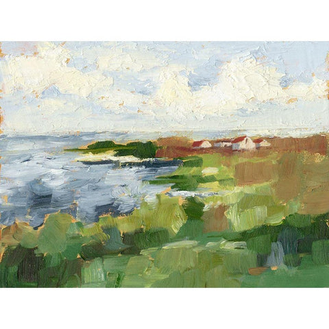 Lakeside Cottages II Black Modern Wood Framed Art Print by Harper, Ethan