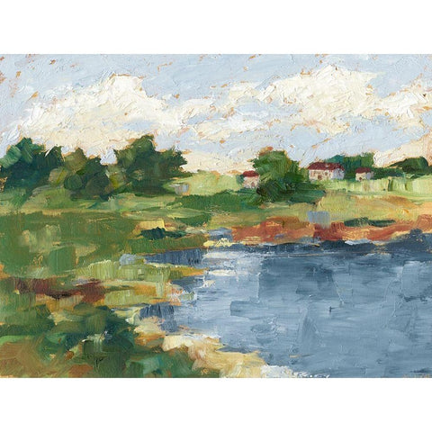 Lakeside Cottages III Black Modern Wood Framed Art Print by Harper, Ethan