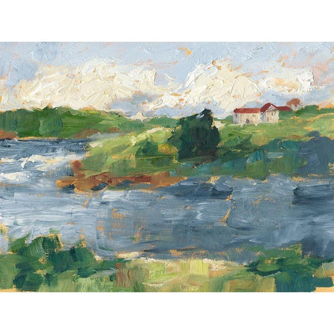 Lakeside Cottages IV Black Modern Wood Framed Art Print by Harper, Ethan