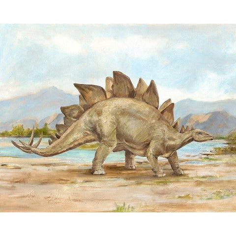 Dinosaur Illustration I Black Modern Wood Framed Art Print by Harper, Ethan
