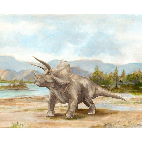 Dinosaur Illustration II Black Modern Wood Framed Art Print by Harper, Ethan