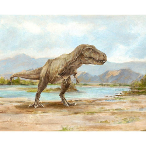 Dinosaur Illustration III Black Modern Wood Framed Art Print by Harper, Ethan