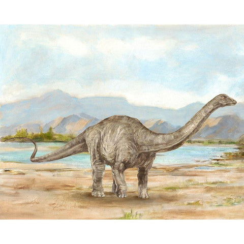 Dinosaur Illustration V Black Modern Wood Framed Art Print by Harper, Ethan