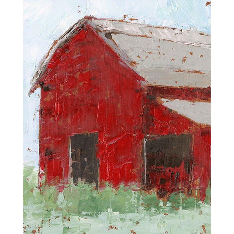 Big Red Barn II Black Modern Wood Framed Art Print by Harper, Ethan