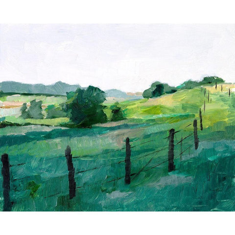 Fence Line I Black Modern Wood Framed Art Print by Harper, Ethan