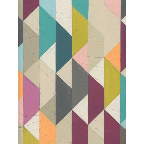 Confetti Prism VI Black Modern Wood Framed Art Print with Double Matting by Vess, June Erica