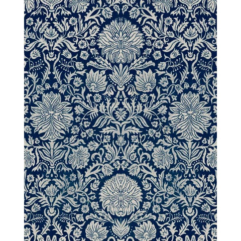 Baroque Tapestry in Navy II Black Modern Wood Framed Art Print by Vision Studio