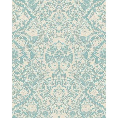 Baroque Tapestry in Spa I White Modern Wood Framed Art Print by Vision Studio