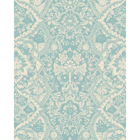 Baroque Tapestry in Spa II Black Modern Wood Framed Art Print with Double Matting by Vision Studio