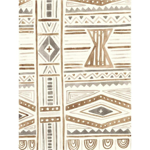 Tribal Impressions III Gold Ornate Wood Framed Art Print with Double Matting by Vess, June Erica